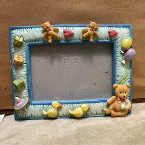 Teddy Bear Picture Frame , Vintage 5x7 Frame, Nursery Decor